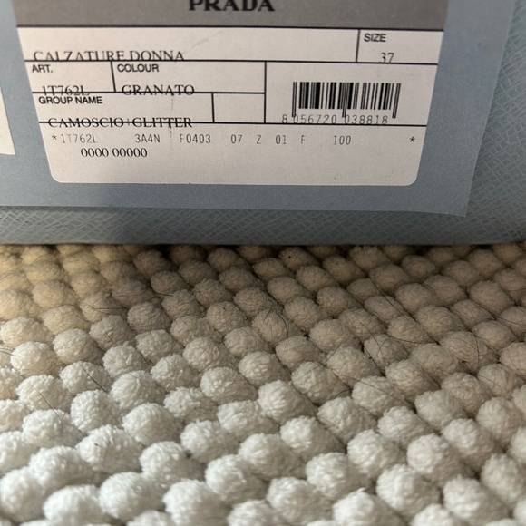 NEW IN BOX - Prada Suede Burgundy  Boots with Glitter Heel - Size 37 - Picture 3 of 7